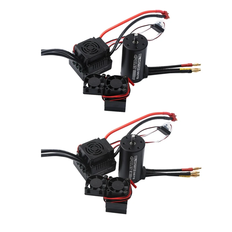 

Waterproof 3670 Brushless Motor 120A Brushless ESC Heat Sink Combo Set For 1/8 RC Car Truck