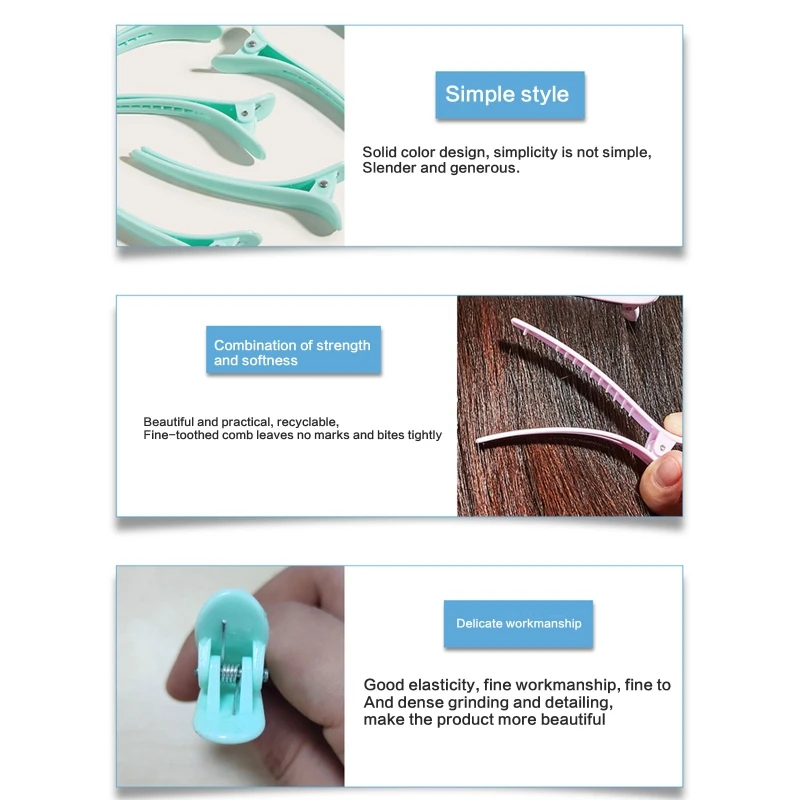 

12 Pieces Candy Colors Duckbill Clip Non Slip Plastic Hairpins Hair Styling Tools Barrettes Hair Accessories for Women