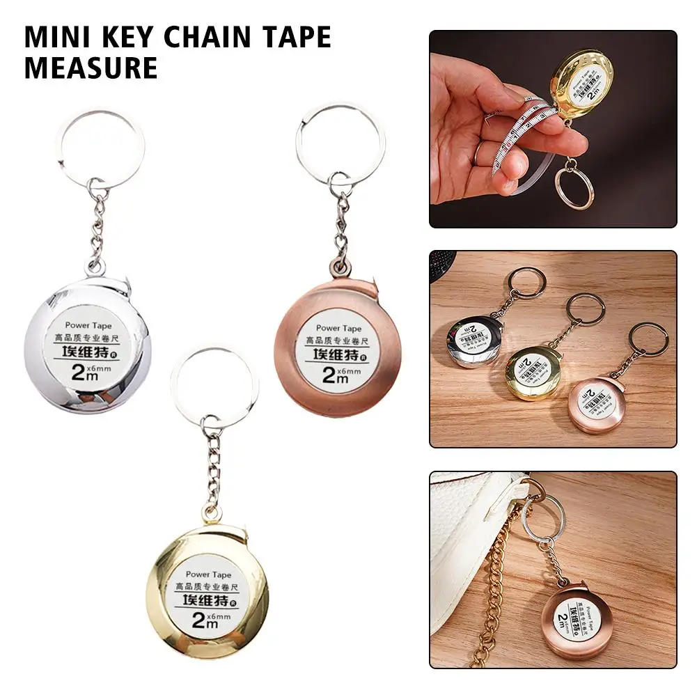 Мини-брелок-рулетка 2-метровая стальная рулетка нежная мини-рулетка