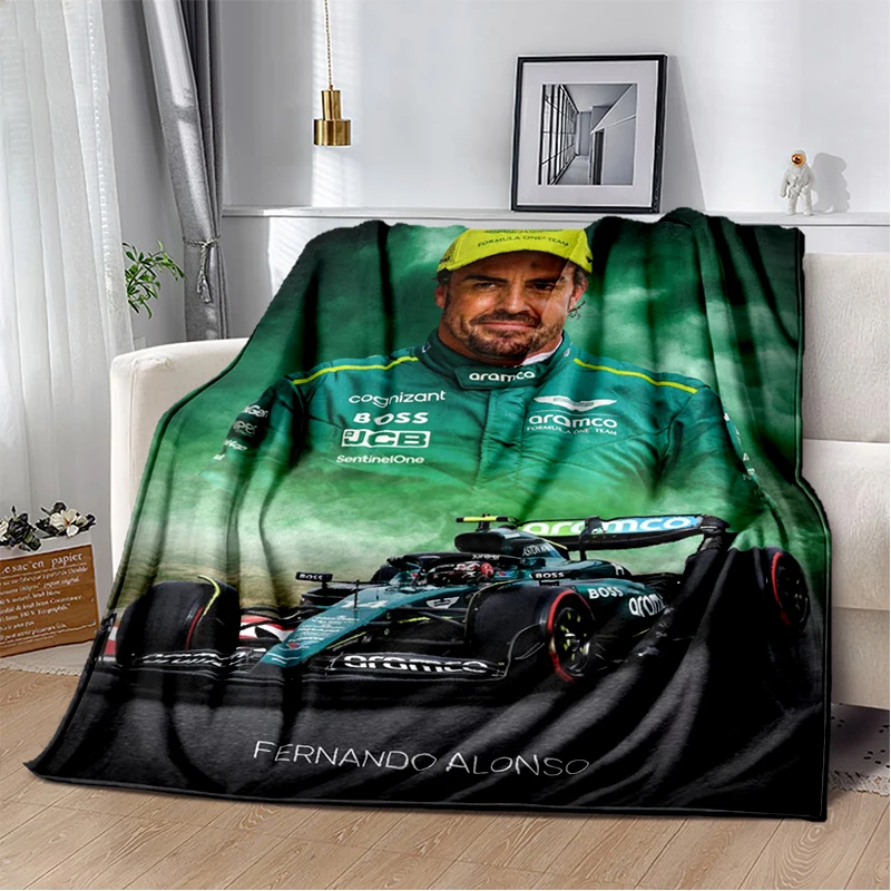 3D-плед с изображением Фернандо Алонсо 14 F1 Racer, мягкий плюшевый плед, фланелевый плед для гостиной, спальни, кровати, дивана, пикника. (art.: 3920dd0d9ad24) - 3920dd0d9ad24