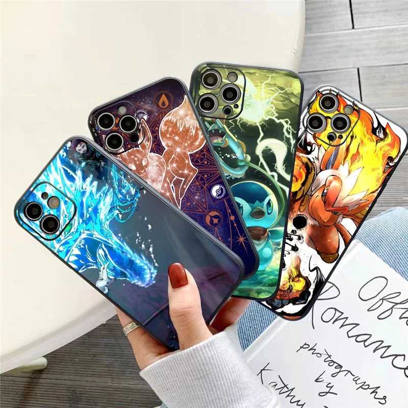 

Handsome Pokémon Phone Case For iPhone 11 13 12 Pro Max 12 13 Mini X XS XR MAX SE 6 7 8 Plus Soft Carcasa Coque Liquid Silicon