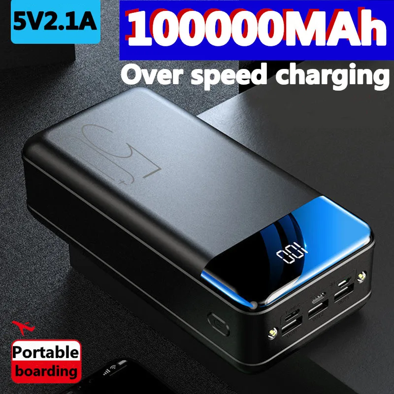 new genuine fast charging 100000mah /98000mah power bank large capacity mobile power universal 5.2V1A fast charging