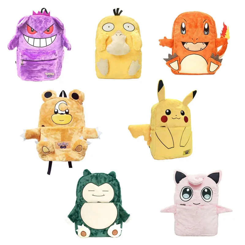 Детский рюкзак с героями Аниме Pokemon GO Pikachu Psyduck школьная сумка милый студенческий