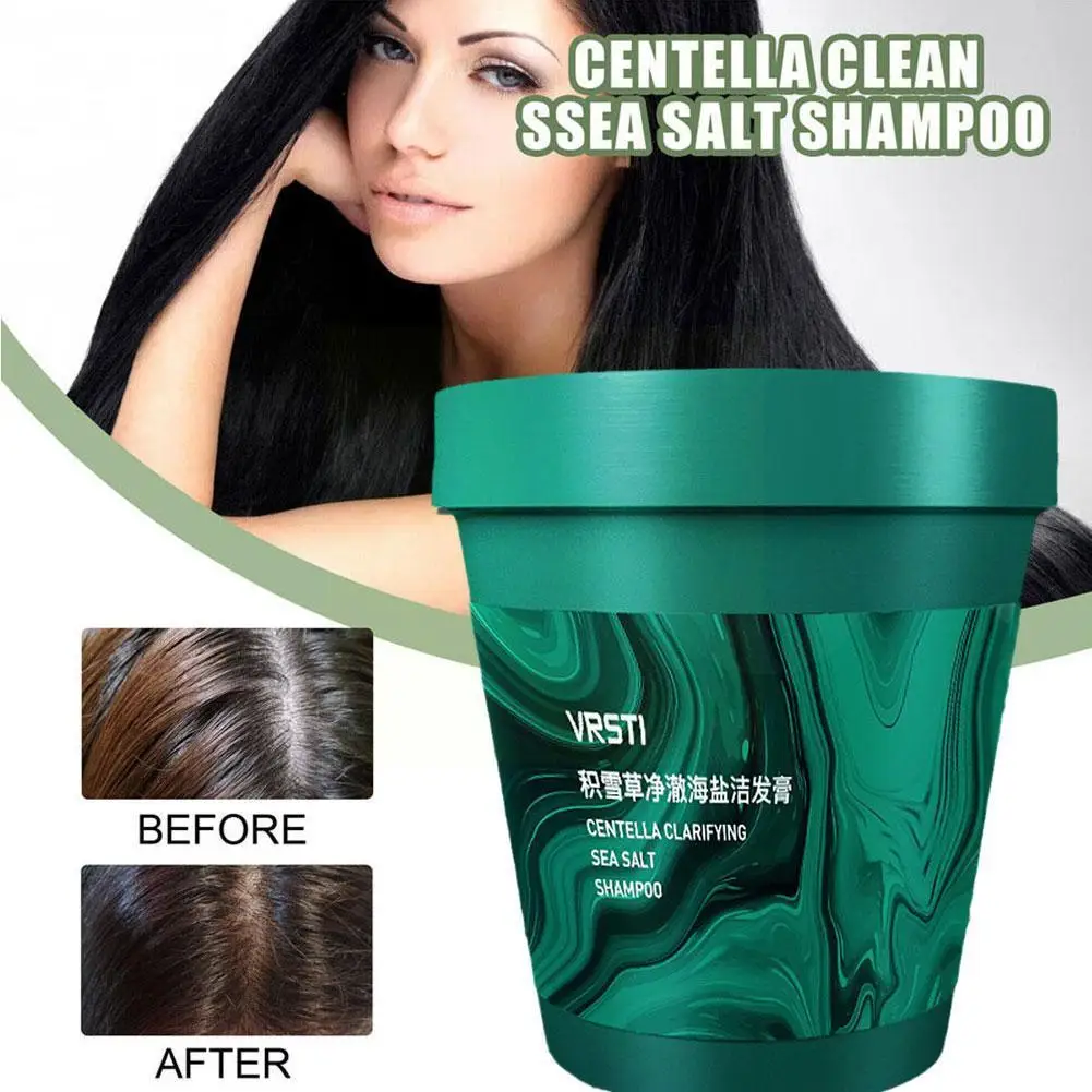 

200ml Sea Salt Cleansing Shampoo Anti-Dandruff Oil-Relieving Anti-Itching Shampoo For All Hair Nourishing Scalp Care Scrub Q6T0