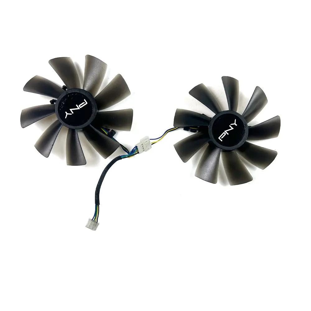 Фото Пара сменных охлаждающих вентиляторов для видеокарты PNY GeForce RTX 3070 UPRISING с двумя вентиляторами - 9-лопастные, 100 мм, 4-контактные, PWM, ECOTHERM GFY №1