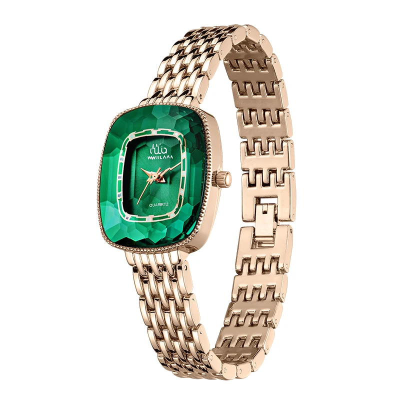 2022 Luxury Green Diamond Style Women Quartz Watch Creative Unique Ladies Wrist Watch For Female Clock enlarge