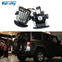 license number plate lamps for jeep wrangler jk jku 2007 2018 waterproof powered by 18 smd led car light accessories 12v