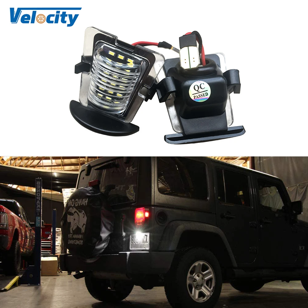 Лампы для номерного знака Jeep Wrangler JK JKU 2007 -2018 водонепроницаемые с питанием от 18 SMD