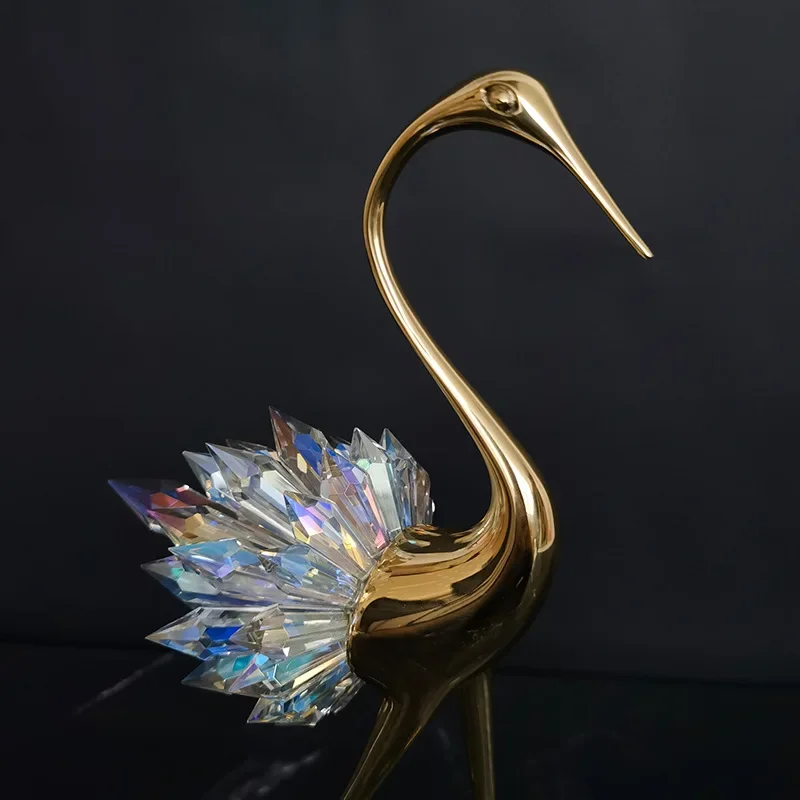 Металлические поделки имитация скульптуры животного хрустальный журавль