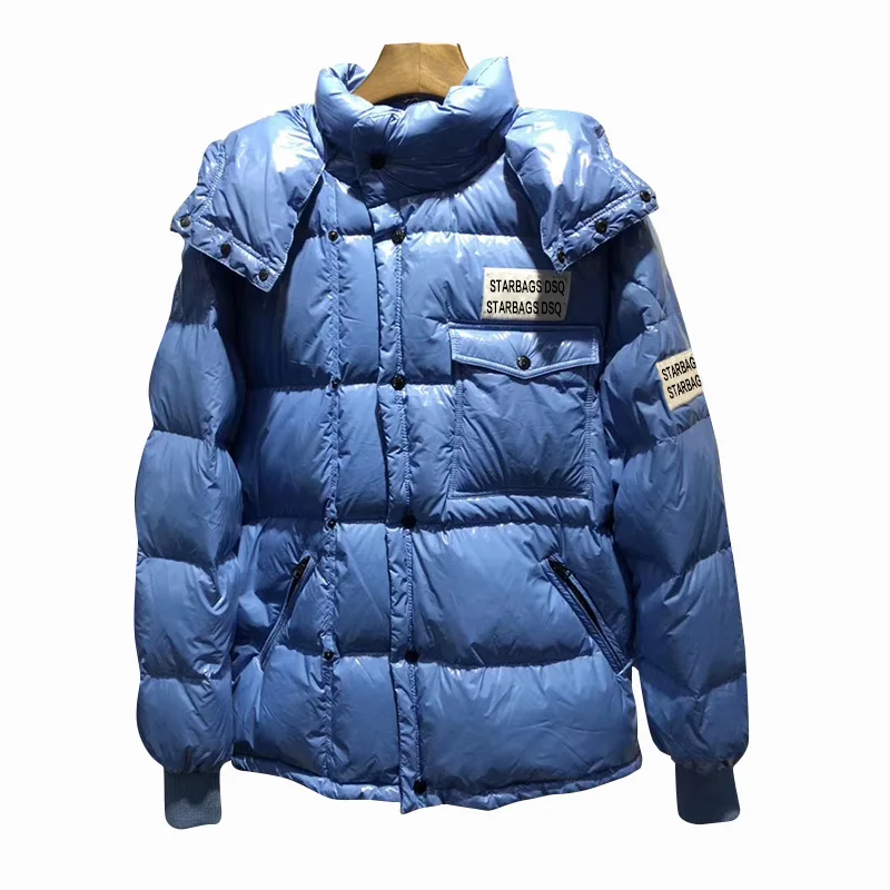 2022new high quality stardsq down jacket, men's winter Hooded Jacket, suitable for male students, thickened and warm long ja