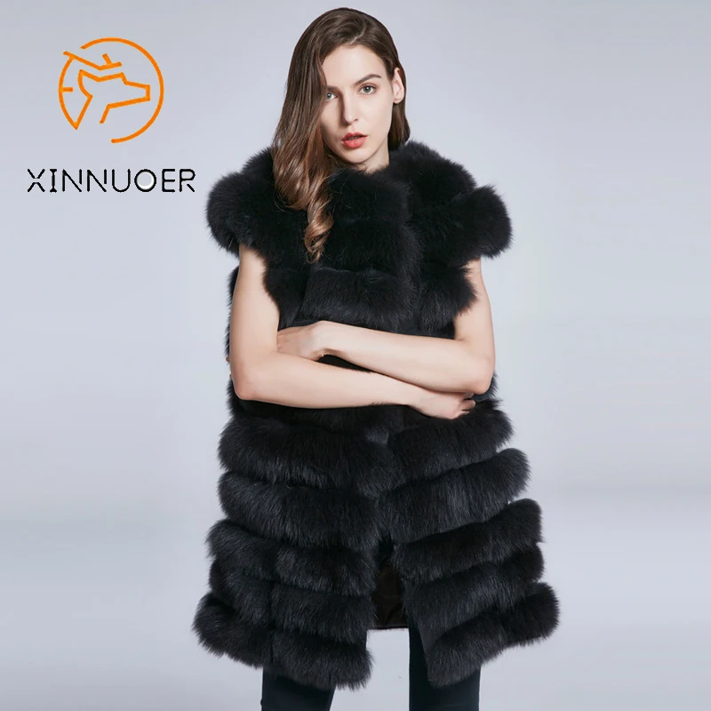 Женский жилет из меха лисы на осень-зиму, модный, роскошный и очаровательный, новинка 2022 года.