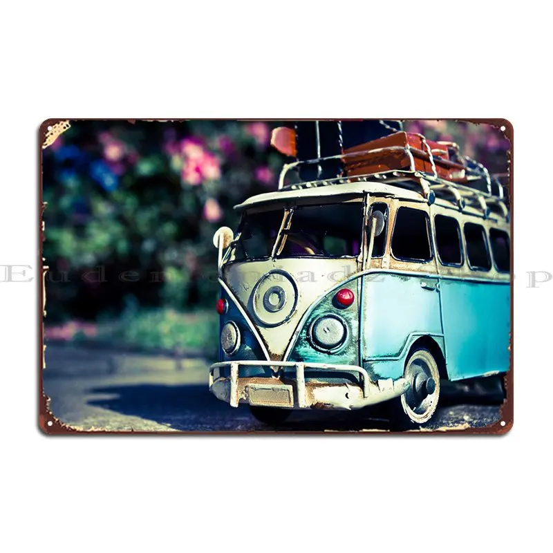 

Синий металлический знак фургона, Постер для творчества, Настенный декор для паба, Настенный декор, жестяной знак, постер