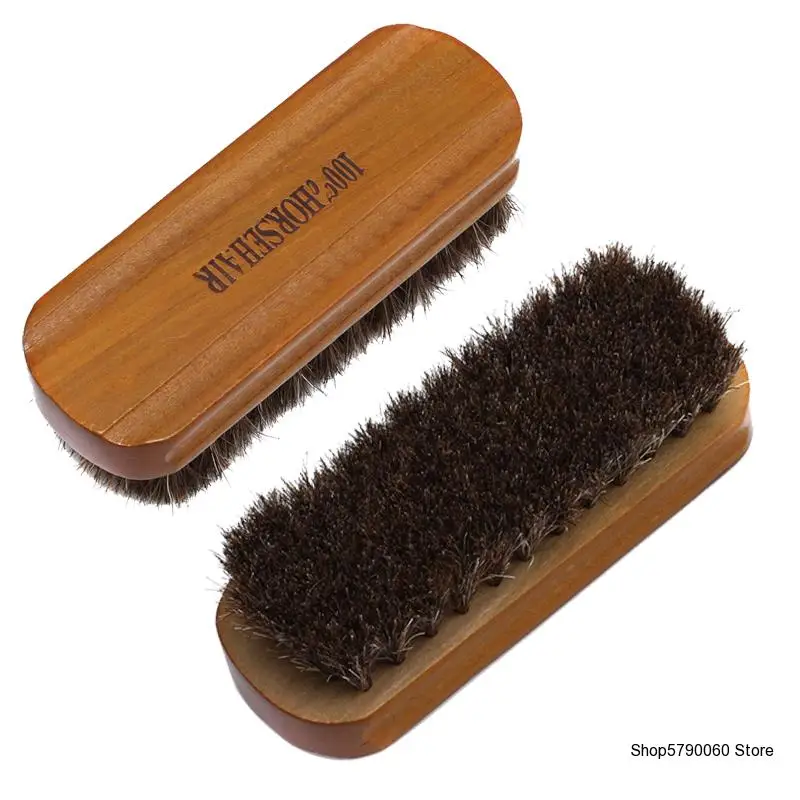 

Horsehair Shoe Brush Polish Natural Leather Real Horse Hair Soft Polishing Tool Bootpolish Cleaning Brush For Suede Nubuck Boot