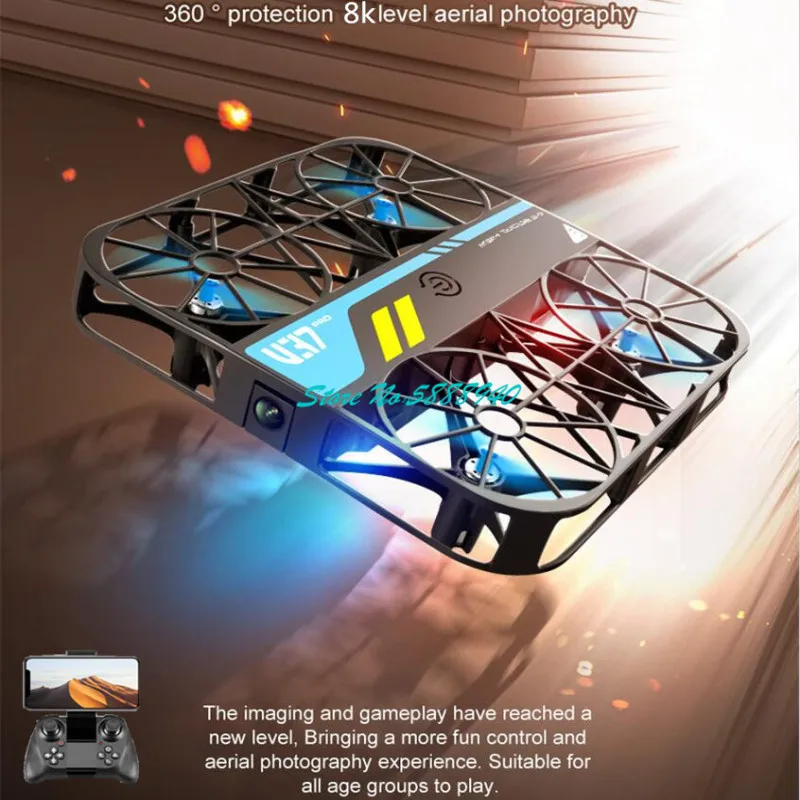 Фото Полнофункциональный квадрокоптер MINI RC Drone с Wi-Fi FPV, камерой 8K HD, датчиком гравитации, взлетом одной кнопкой и дистанционным управлением, малый БПЛА №1