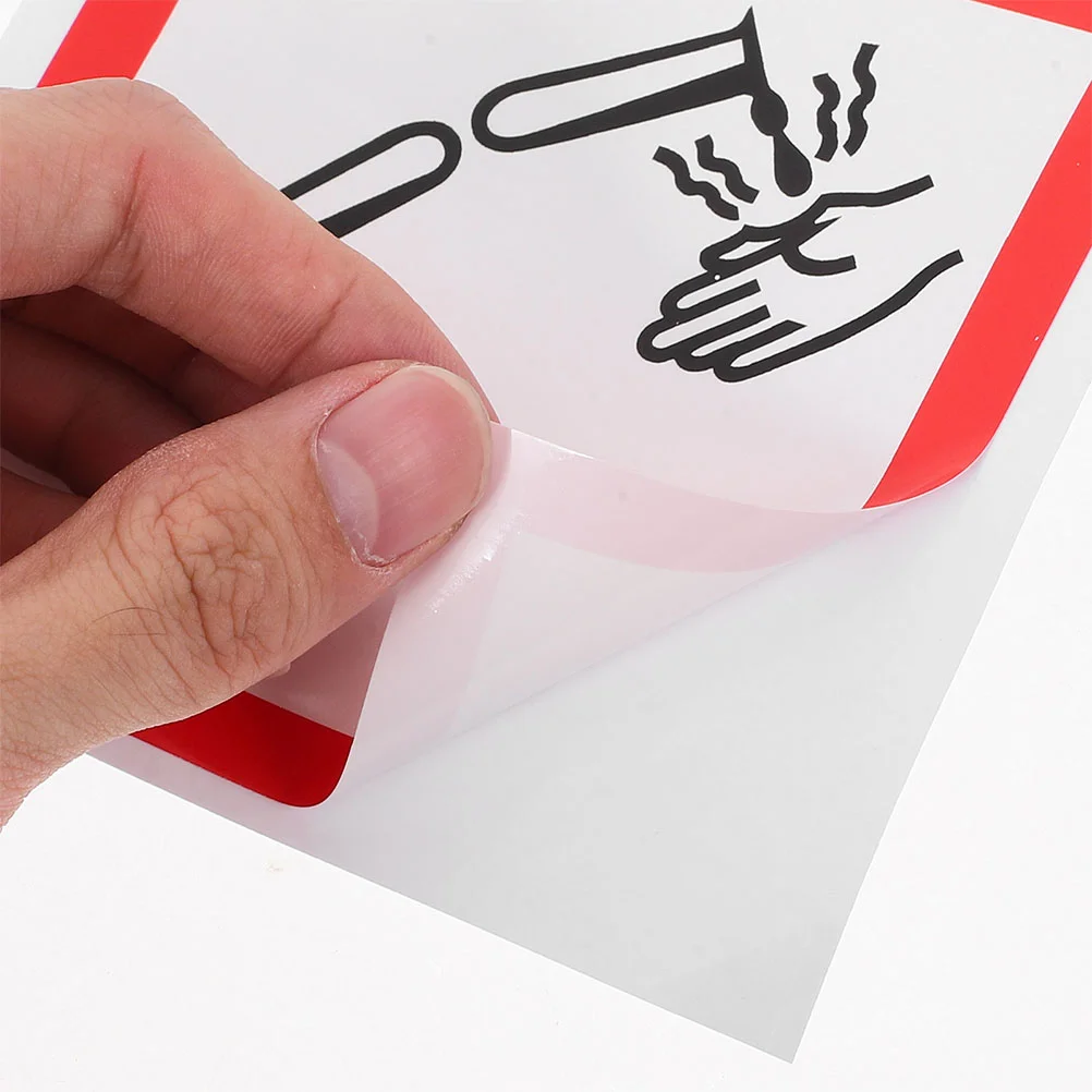 6 шт. наклейки из коррозивного материала клейкие знаки безопасности