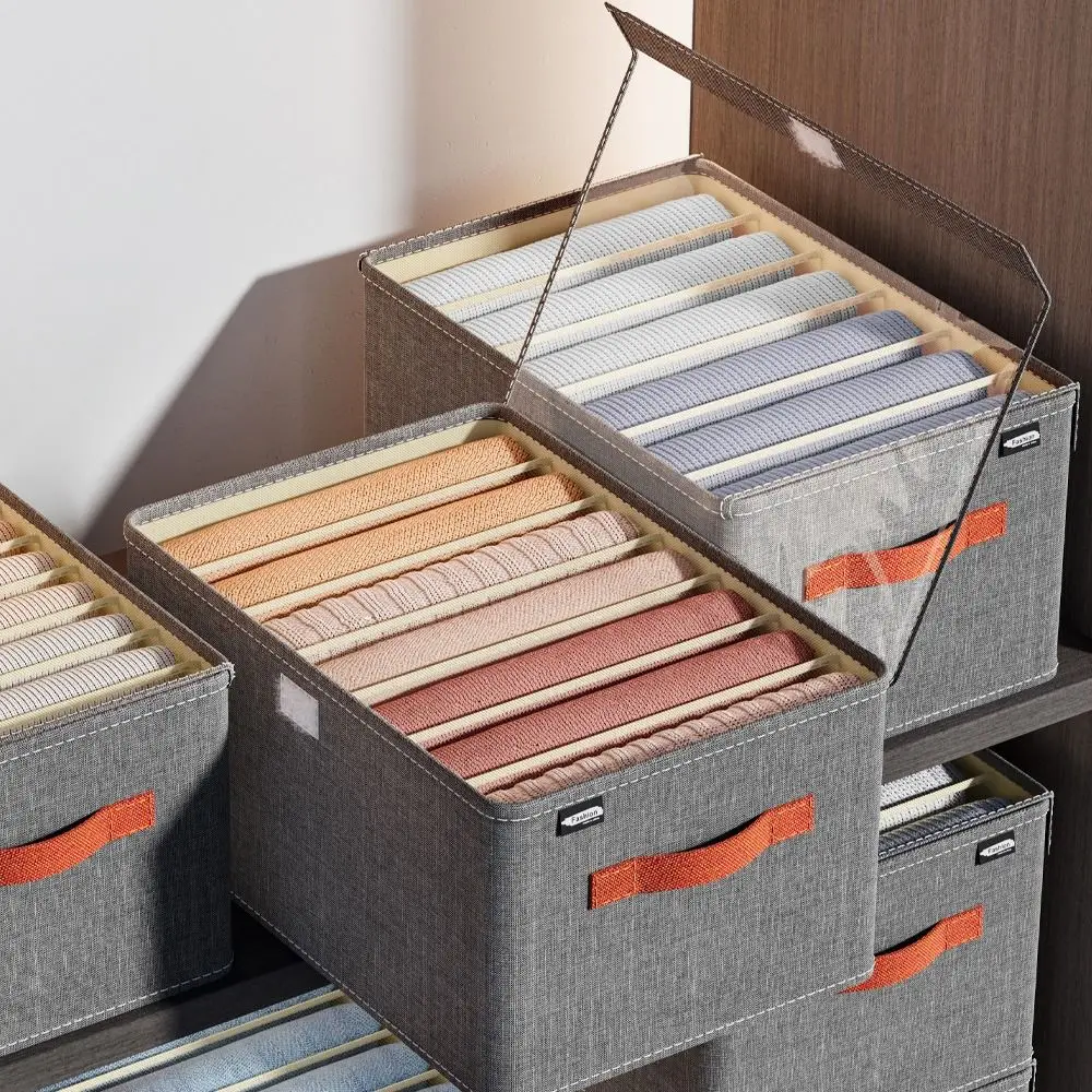 

Breathable Jeans Storage Box High Quality with Compartments Multi-function Organizer Bag Foldable Drawers Separator Boxes Home