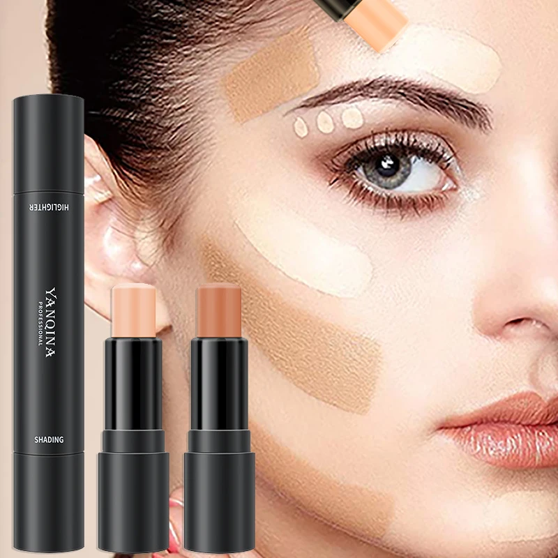 

Face Contouring Bronzer Foundation Concealer Pen Dark Circles Corrector Skin Tone 2 in 1 Contour Highlight Stick Cosmetic Makeup