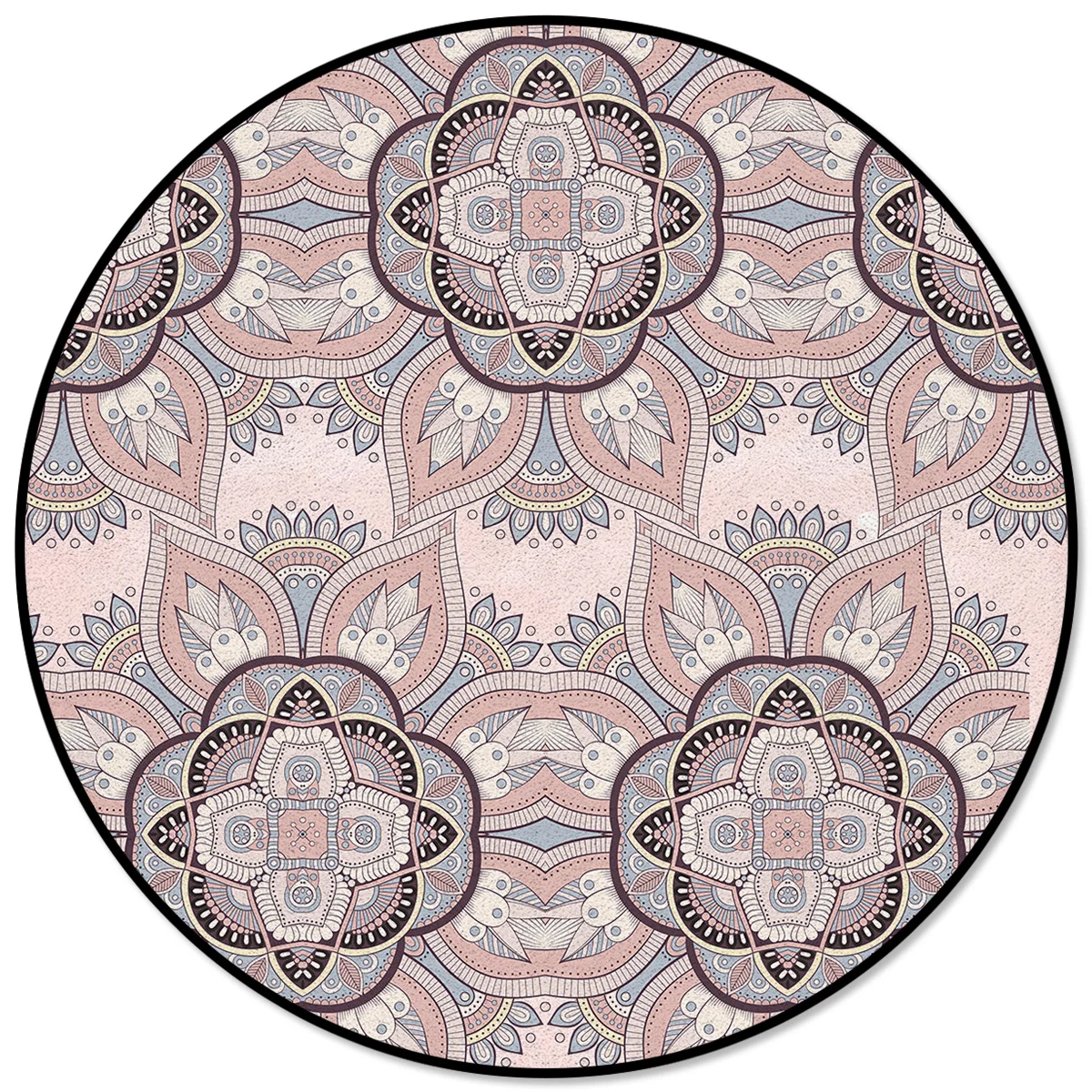 

Indian Traditional Pattern Round Carpets for Living Room Home Decoration Modern Circle Rug for Bedroom Outdoor Mat Round Rug