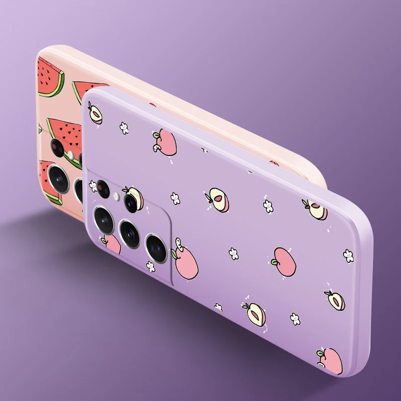 

Cartoon Cute For Samsung S20 FE Plus Ultra S21 5g Case Straight Side Silicone Liquid Soft Shell For Samsung S20 FE Plus Ultra