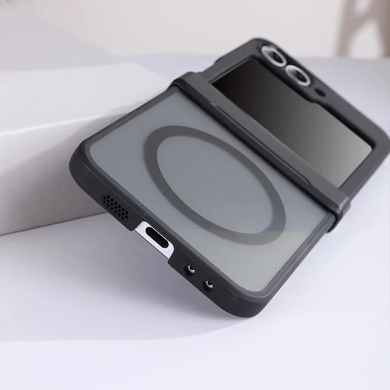 Матовый Прозрачный жесткий поликарбонатный чехол Magsafe с петлями для Samsung Galaxy Z Flip 6
