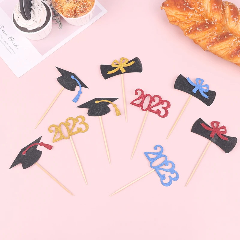 

12Pcs 2023 Graduation Season Party Cupcake Decoration Cake Topper Graduation Ceremony Cake Insert Decoration Supplies