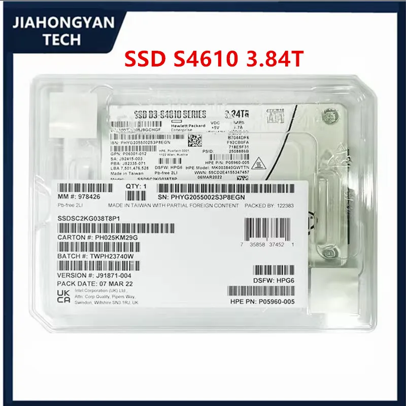 Фото Оригинальный новый твердотельный накопитель для Intel S4610 3.84T 960G 480G 2.5 SATA 3.0 Enterprise SSD №1