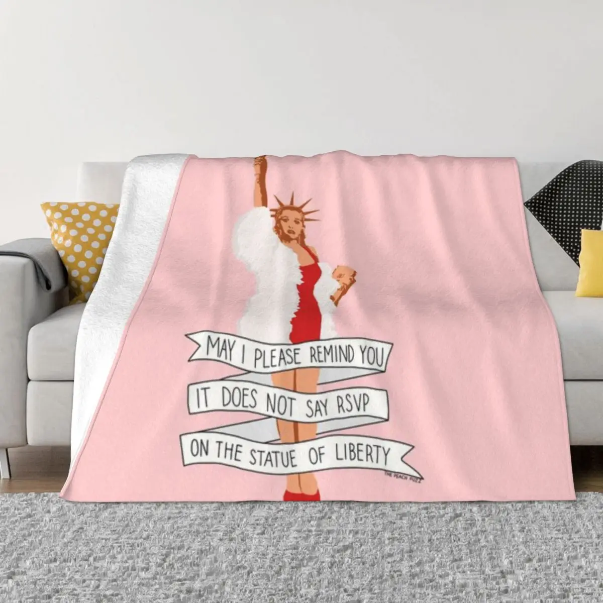 На статуе свободы нет ответа-Персиковое пушистое ультра-мягкое Флисовое одеяло