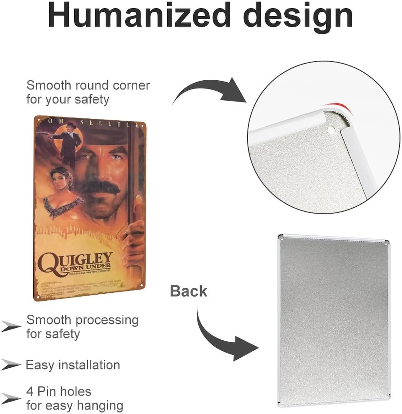 Постер Фильма Quigley Down под 1990 классический фильм жестяной знак винтажный