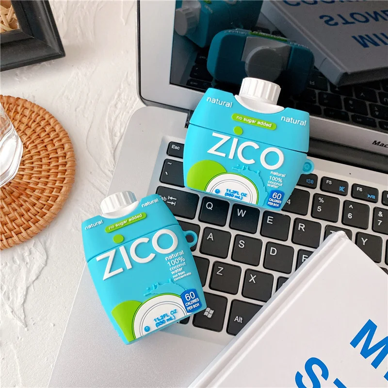 

Creative Personality Unique Three-dimensional Coconut Water Bluetooth Earphone Case Silicone Soft Anti-fall For Airpods 1 2 Pro