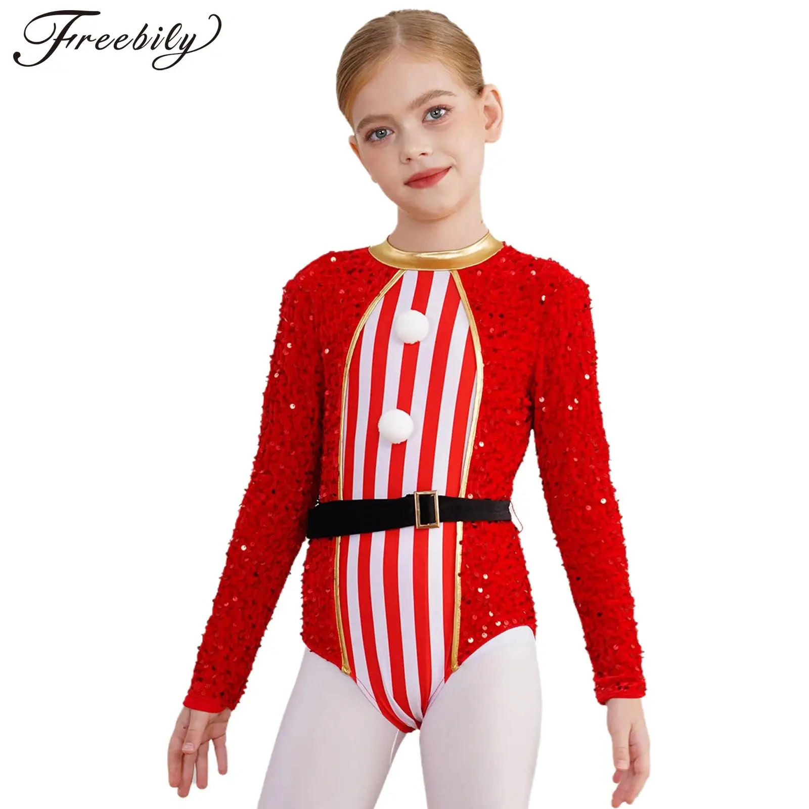 Детский рождественский костюм яркой трости для девочек Рождественский