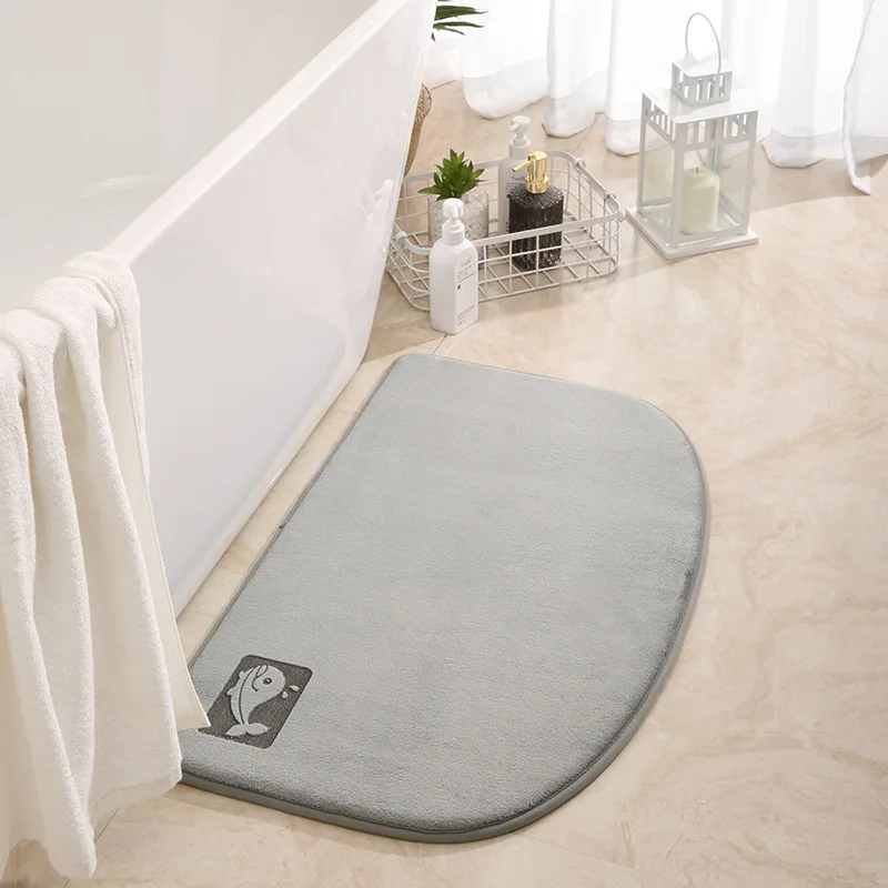 

Супервпитывающий коврик для ванной, коралловый флис, нескользящий коврик для ванной, боковые напольные коврики для ванной комнаты