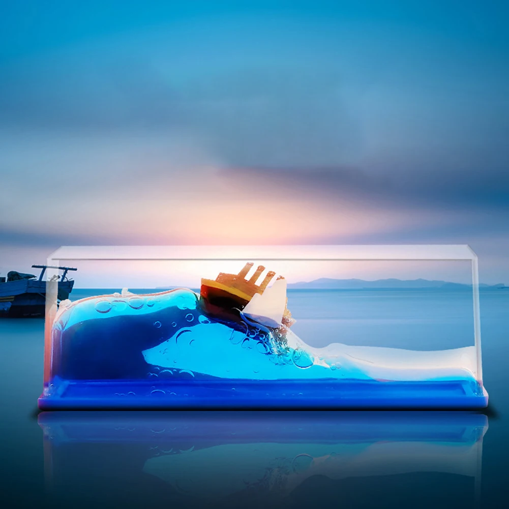 

Creative Cruise Ship Fluid Drift Ornaments Home Decoration Never Capsize Floating Titanic Fluid Desktop Decompression Ornament