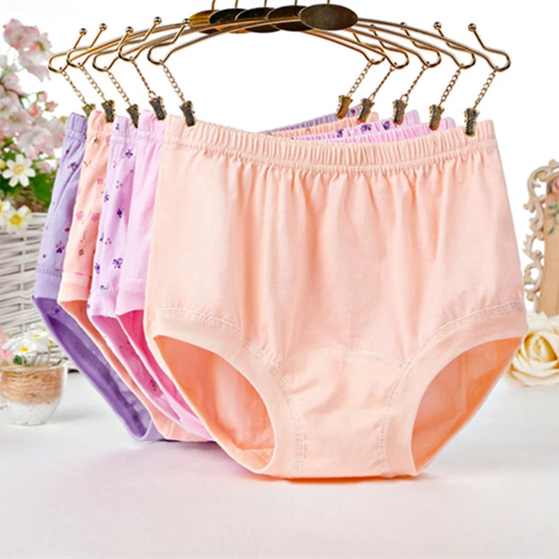 Women Cotton Panties Underwear for Middle-aged And Elderly Comfortable High Waist Mother Grandmother Brief Underpants