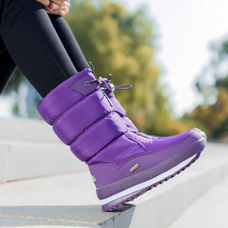 -40 Celsius Women Snow Boots Winter Female Boot Thick Plush Waterproof non-slip Thigh High Boots Fashion Warm Fur Woman Shoes