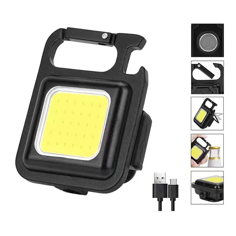 

Миниатюрный фонарик с аккумулятором, яркий светильник COB с брелоком, зарядка через USB, аварийные светодиодные рабосветильник лампы, портати...