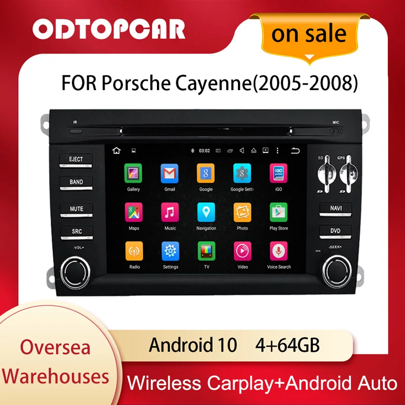 

7" Android 10 Car Radio For Porsche Cayenne 2005-2008 Carplay Auto 2din DVD Player