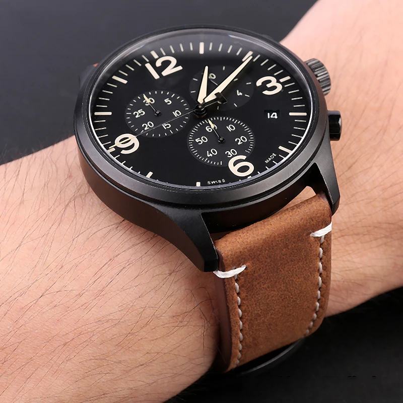 Ремешок кожаный для часов Omega Rolex IWC Tissot универсальный винтажный быстросъемный