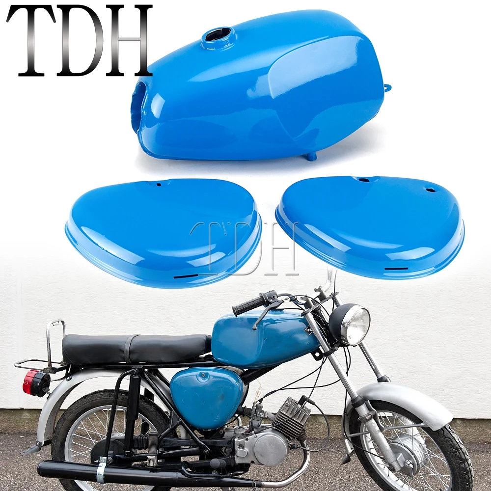 

High Quality Motorcycle Steel Fuel Tank Petrol Oil Tank Set with Side Cover Blue For Simson S50 S51 S70 S 50 51 70 Fuel Tanks