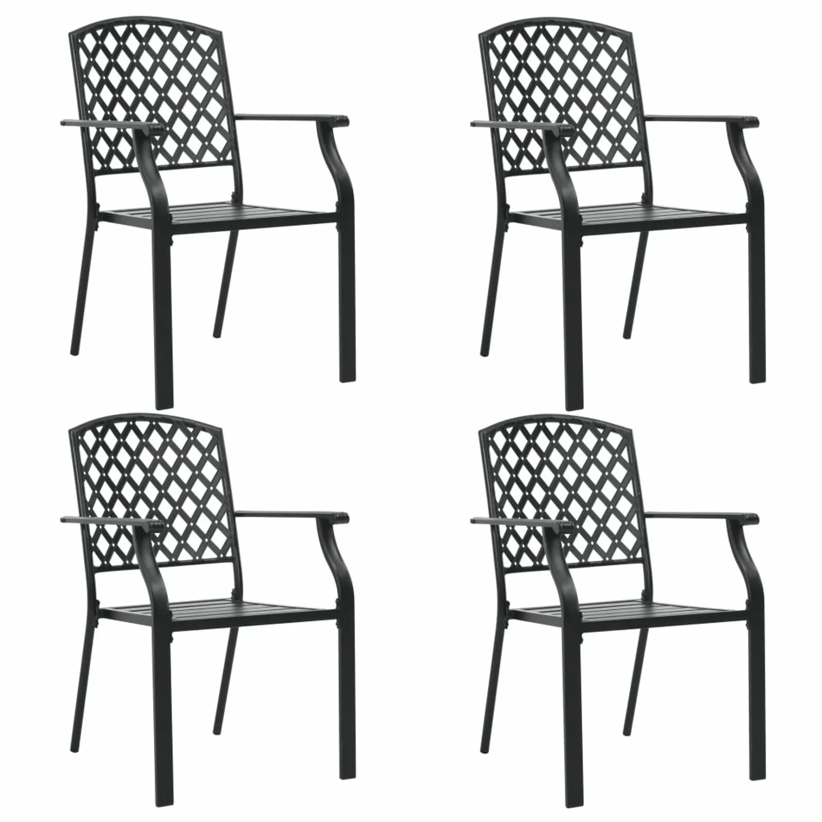 

Outdoor Chairs 4 pcs Mesh Design Steel Black