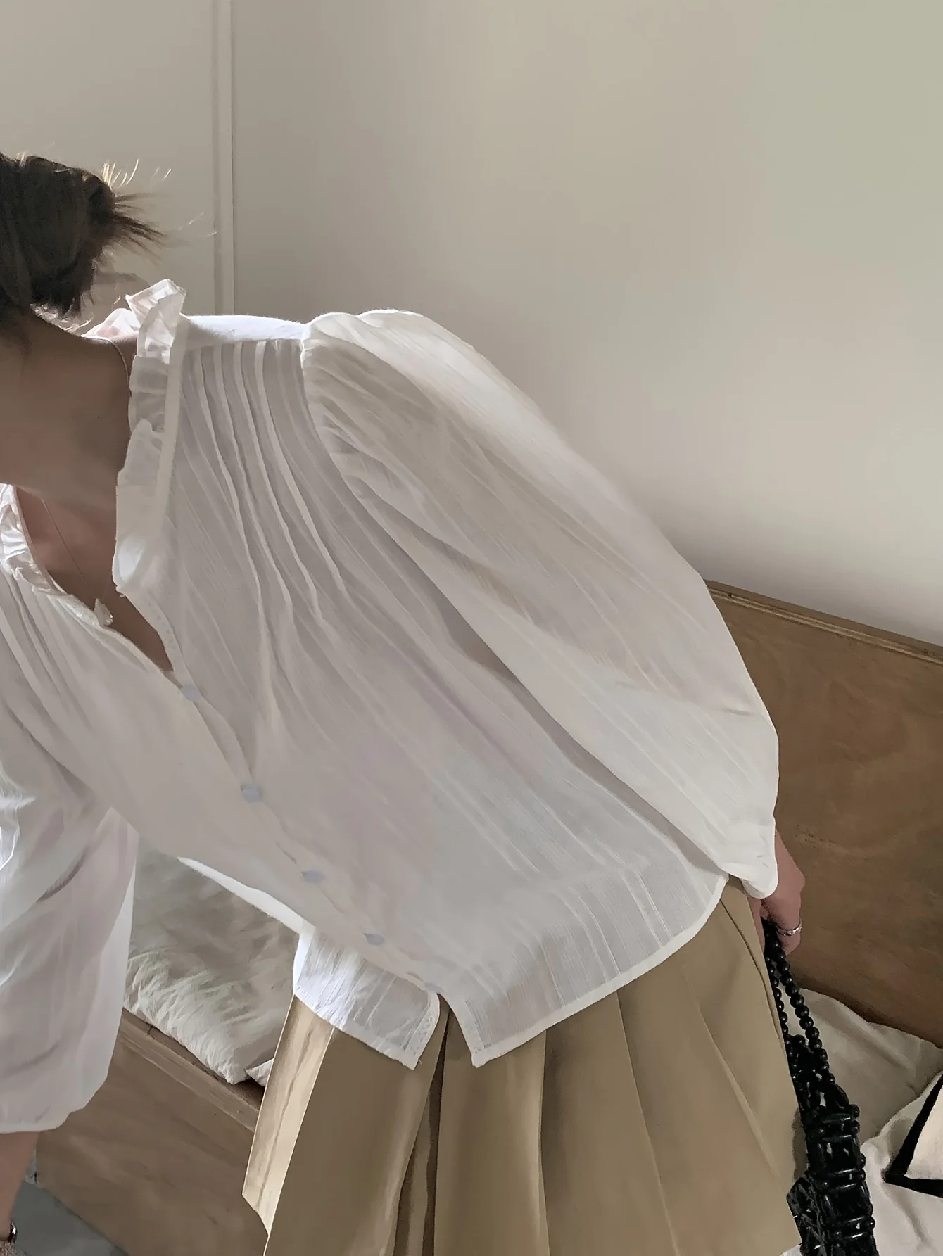 Рубашка с длинным рукавом свободного покроя