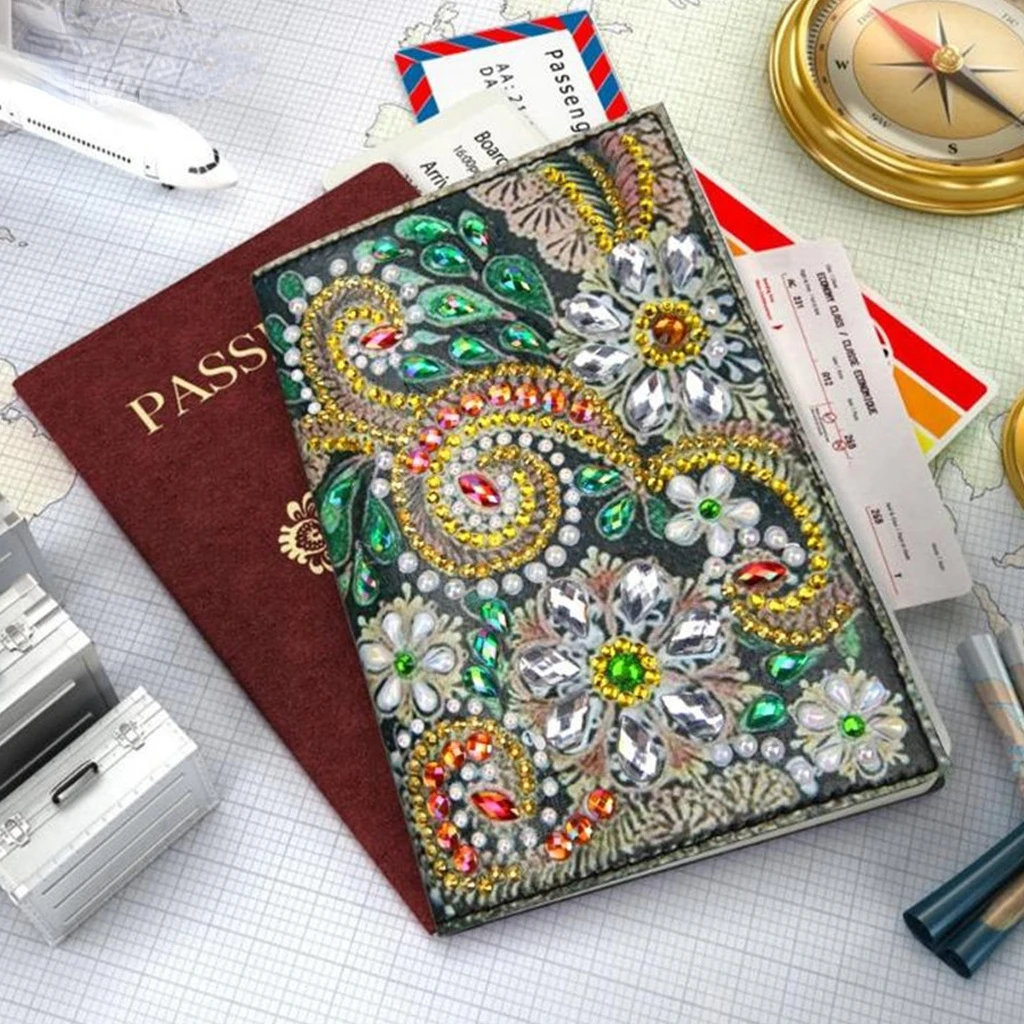 

Vintage Diamonds Passport Cover Travel Passport Credit Card Holder Wallet Pu Leather Russian ID Bank Card Passport Case