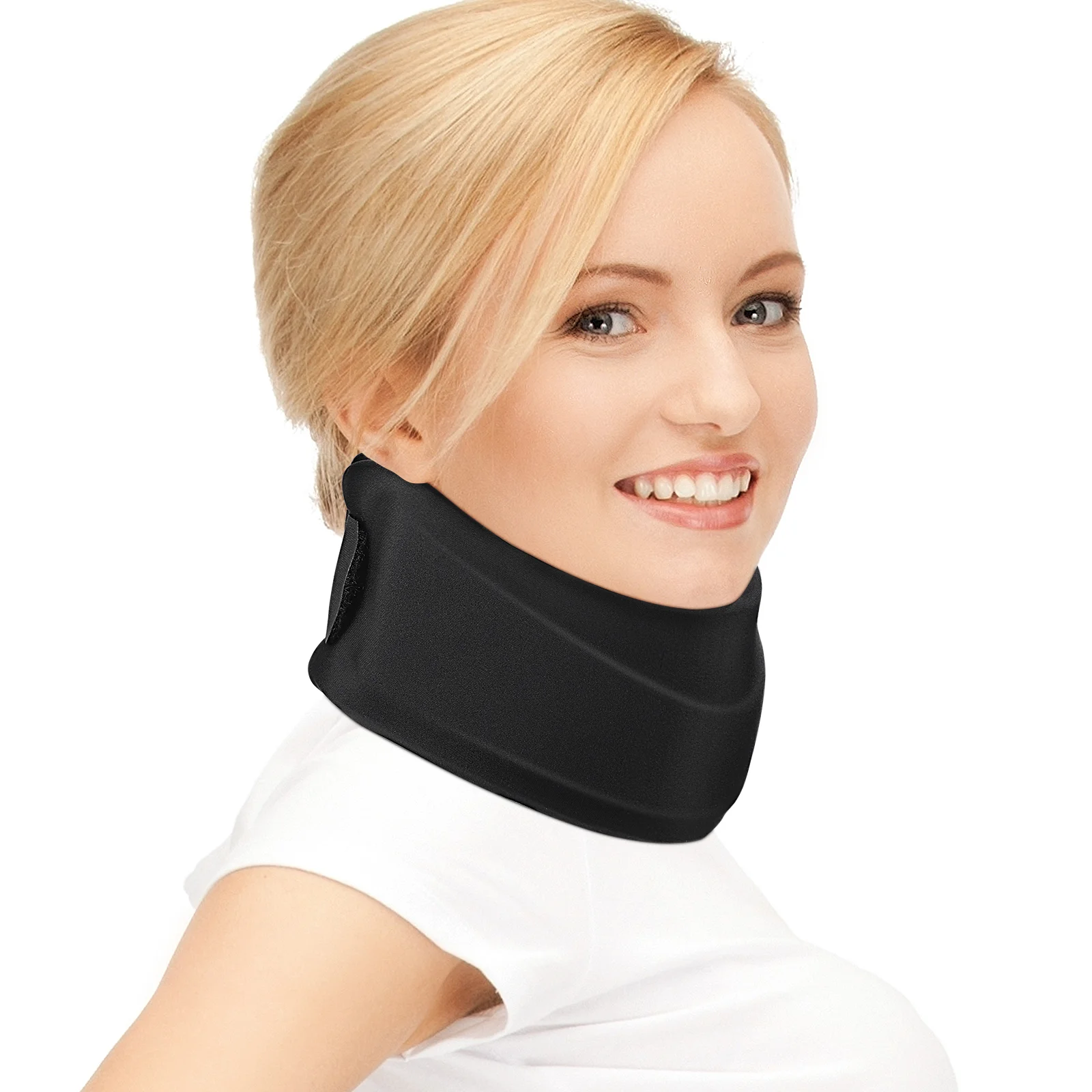 

Cervical Collar Adjustable Neck Support Ergonomic Neck Support for Men and Sleeping Neck ( Black )