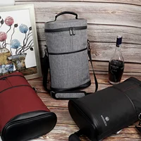 Gebwolf Wine Thermal Bag Travel Cooler Bag Thermal Picnic Organizer Portable Refrigerator Bag With Shoulder Starp