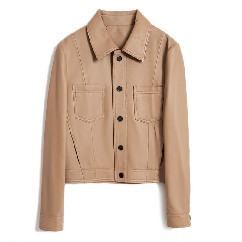 

Genuine Leather Jacket Women Clothing Autumn Winter Real Sheepskin Jacket Short Jackets for Women Blouson Cuir Femme Zm2224 2023