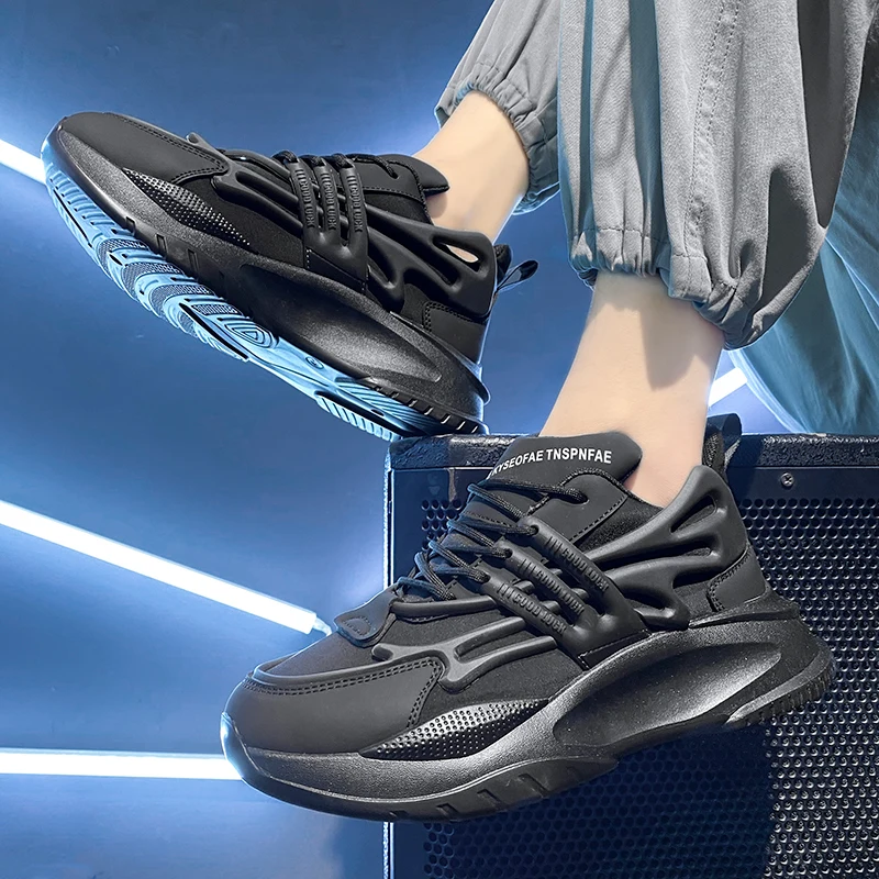 Punk Sneakers Men 2023 Trend Casual Shoes For Men Chunky Walking Sneakers Men New Basketball Sport Running Sneakers Shoes Male