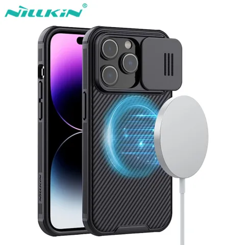 Чехол Magsafe для iPhone 16 Pro Max, защитный чехол Nillkin CamShield Pro Slide Camera, задняя крышка для iPhone 15 Pro Max, магнитные чехлы
