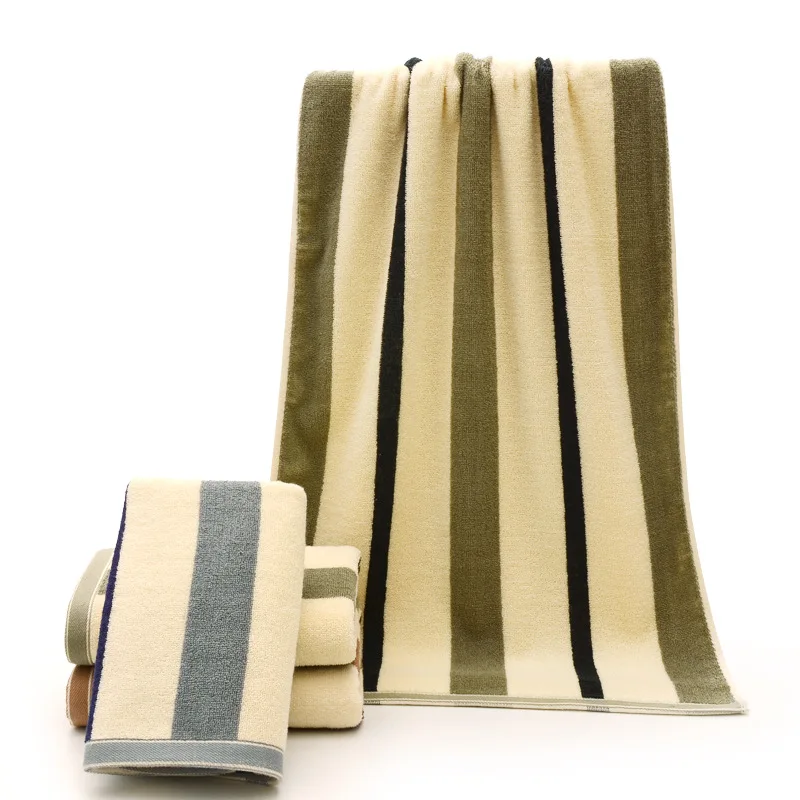 

40x90cm Stripe Towels Cotton Thick Face Towel Home Spa Swimming Beach for Adults Kids Toalha Serviette Toalla Facial