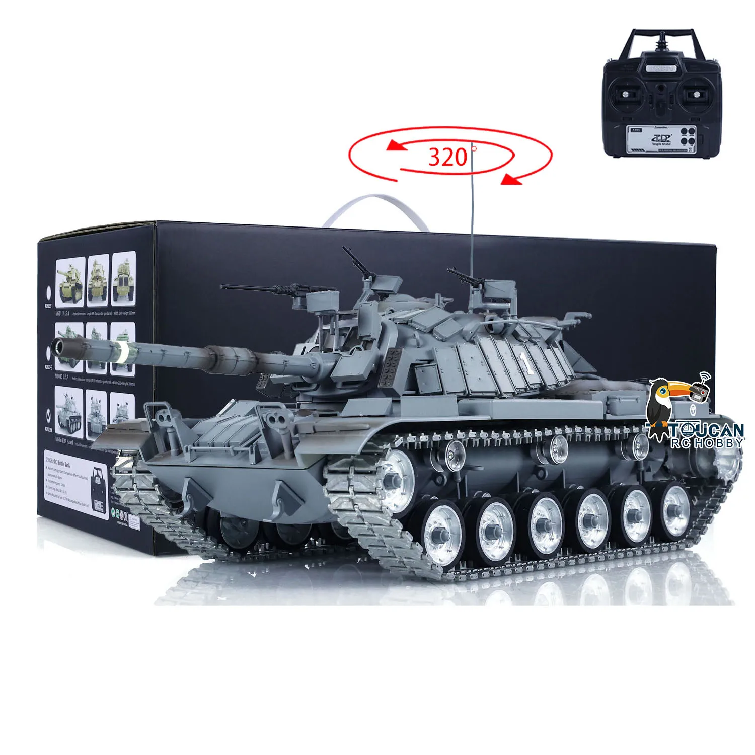 Tongde 1/16 RC Tank M60W Радиоуправление RTR Боевые танки Металлические гусеницы Колеса BB Rock