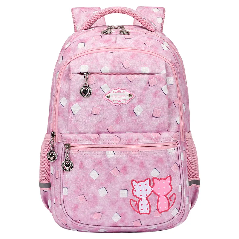 

Cartoon Cat Primary School Student Backpack Multicolor Square Printing Large-capacity Breathable Children's Schoolbag