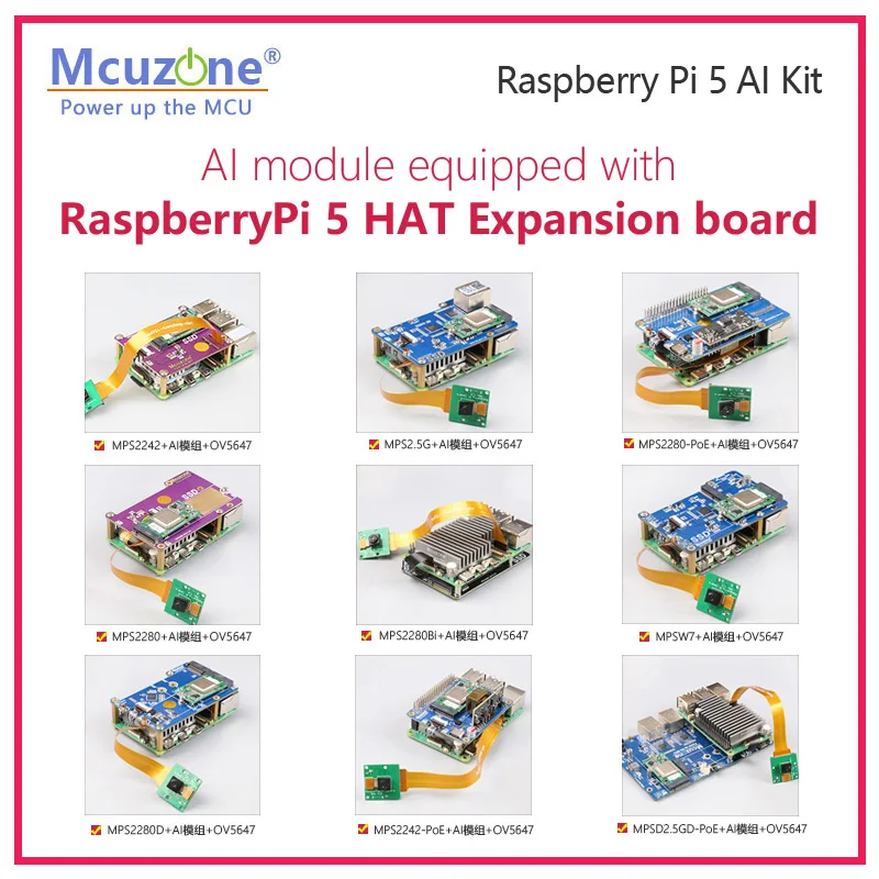 Raspberry Pi 5 AI Kit PCIe-NVME SSD HAT + поддержка 2242 2230 искусственный intel ligenceHailo-8L для RPi5